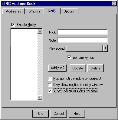 Notify options