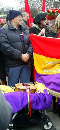 Robert Doyle, with Bobs casket.