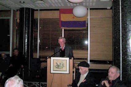 

Cathal O'Shannon making his contribution to the launch.