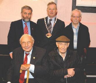 Jack Jones, Bob Doyle and Tom Maher, the Mayor of Kilkenny, with Jack O'Connor (SIPTU) and Paddy Murphy (GBMC)