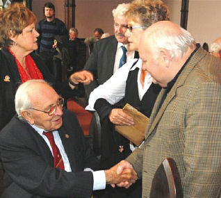 Jack Jones meets local activist in the Church of Ireland, Inistioge