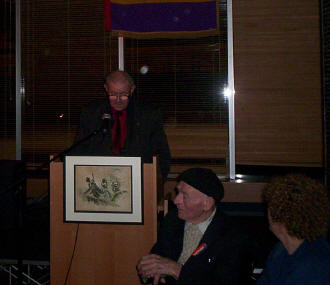 

Michael O'Riordan speaking at the launch of his book.