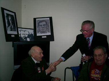 Bob Doyle and Jack Edwards along with Cecil Tumilson, a newphew of the East Belfast Brigadista. - Nov. 8th 2008