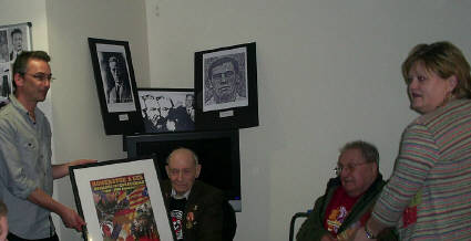 Bob Doyle and Jack Edwards being presented with commemorative copies of the Barcelona Poster. Posters presented by Kevin Doherty and Brenda Callaghan. - Nov. 8th 2008