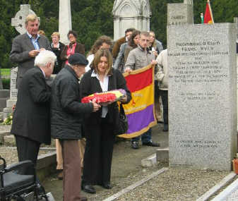 Bob Doyle laying a wreath at Ryans grave in Glasnevin Cemetery, Dublin. This was in Oct.2005 at the IBMT annual general meeting.