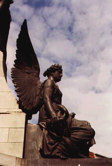 Dublin statue photograph - angel at base of Daniel O'Connell monument