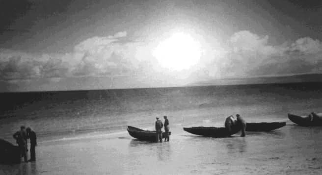 Old Irish Photo of boatmen at Inishere Aran Islands 1962