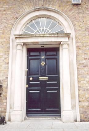 Merrion Square Dublin door, a former Dublin city residence of Irish Poet W.B. Yeats