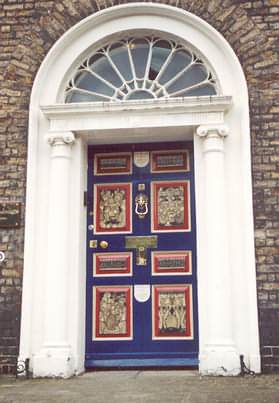 Dublin Tourism Door on Merrion Square, Dublin city Ireland photo