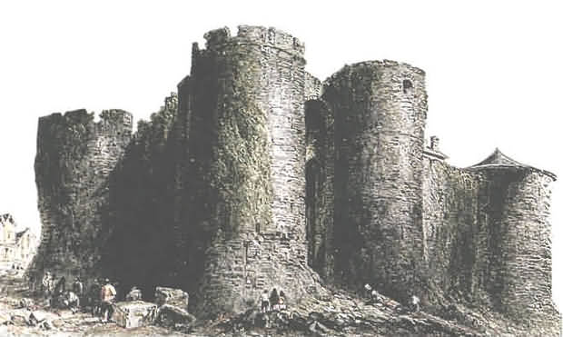 Old Irish Castle print, Saint John's castle, Limerick, Ireland, Medieval construction print