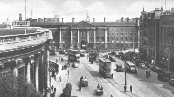 Old Picture of College Green & Trinity College Dublin Ireland