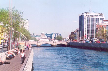 Ireland photo of Dublin's Millennium walkway beside the River Liffey