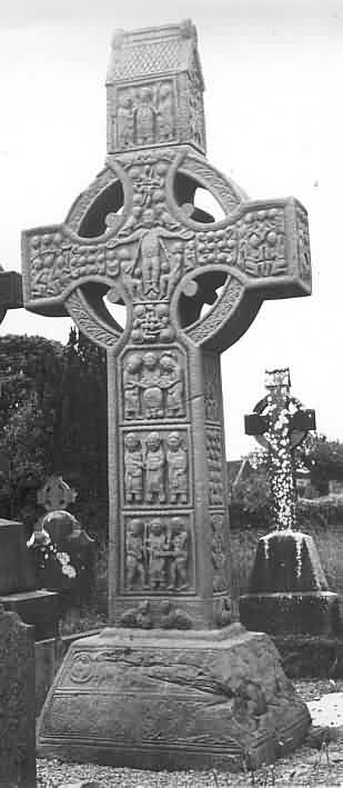 Irish High Cross photograph of 9th Century Celtic Stone Cross at Monasterboice, Louth Ireland