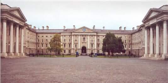 View from inside Trinity College looking back at entrance