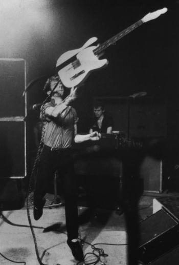 Joe throwing his guitar