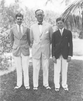 Joseph P. Kennedy, Jr., Joseph P. Kennedy, Sr., and John F. Kennedy, Palm Beach, Florida, circa 1931