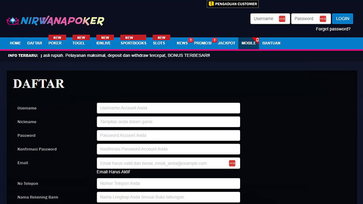 Membuat Akun IDN Poker di situs Nirwana Poker
