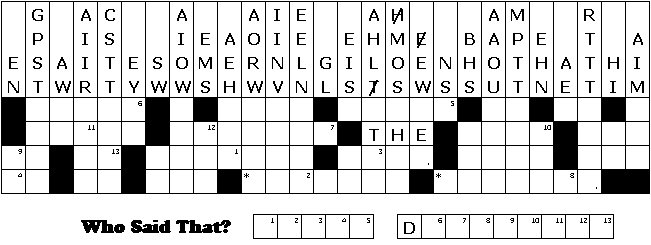 Sample Namedropping Puzzle