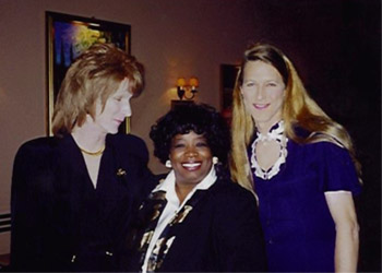Angie Ashley, Senator Jeanne Lucas, and Karen Anne Taylor at EqualityNC Fund Raiser