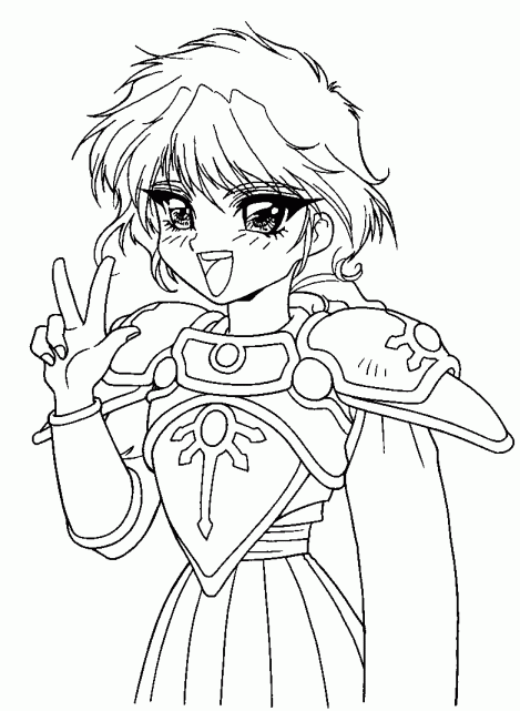 Magic Knight Rayearth Coloring Page