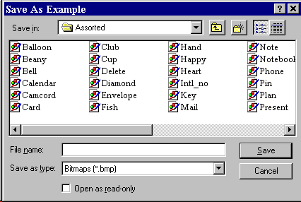 Save As Common Dialog Box