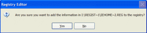 Registry Editor prompt