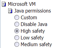 Microsoft VM settings