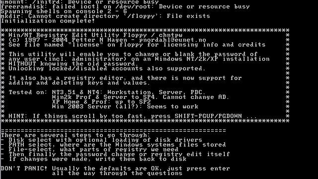 Programme pauses at the third screen.