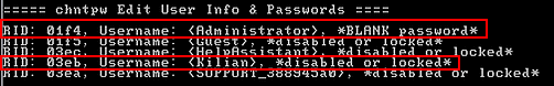 Blank Administrator password reported