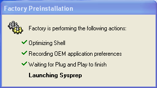 Factory Preinstallation message