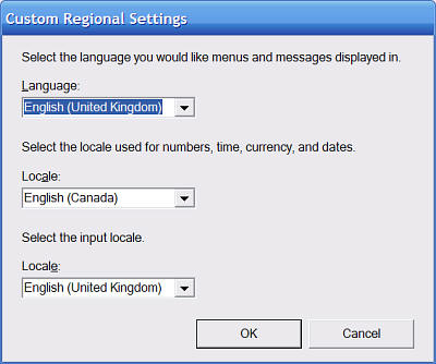 Custom Regional Settings.