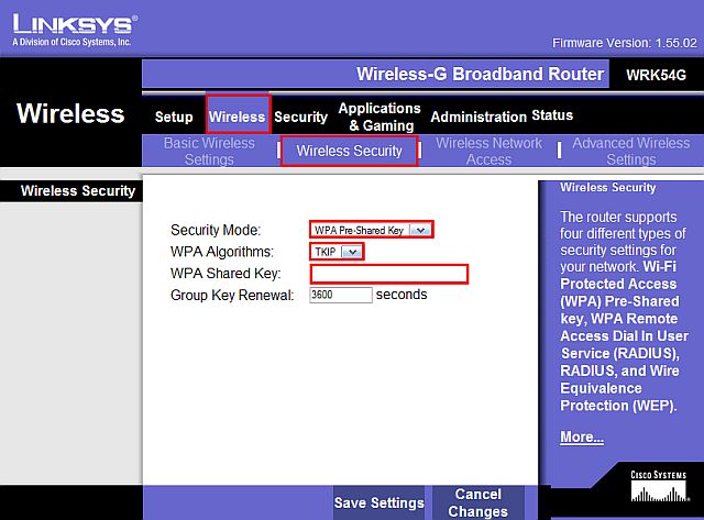 WPA-PSK and TKIP