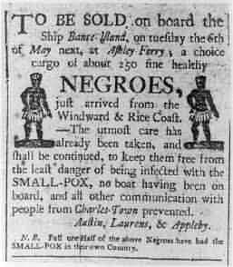 Slave Auction advertisement