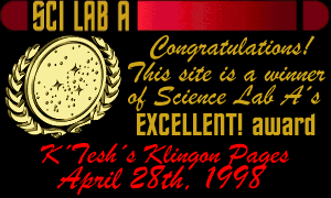 SCI Lab A's Excellent Award  4/28/98
