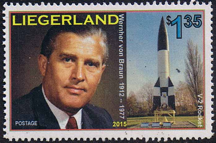 Liegerland 2015 Space $1.35 featuring Wernher von Braun