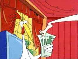 Chicken with a lot of money which he is about to loose