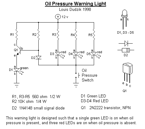 Schematic for Oil Pressure Monitor 