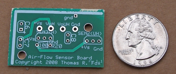 Air flow sensor board