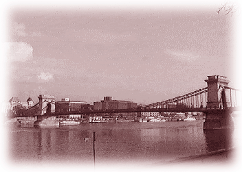 the chain bridge and a view of Pest - budapest.hu
