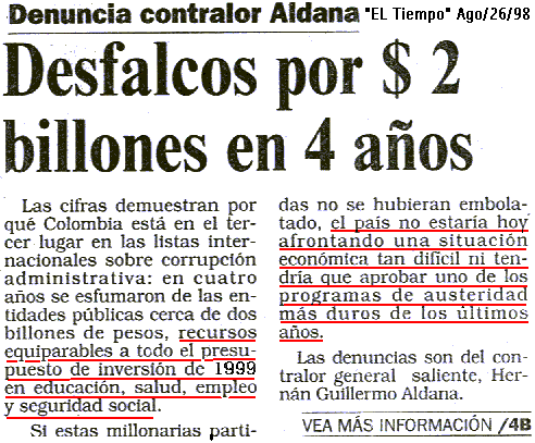 Seg�n Transparencia Internacional, la corrupci�n en el mundo se ha incrementado (foto: El tiempo, Bogot�).