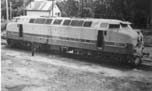 Locomotora Alsthom saliendo de Planta Astarsa en Canal San Fernando luego de una reparaci�n general. Circa 1967. Colecci�n Astarsa