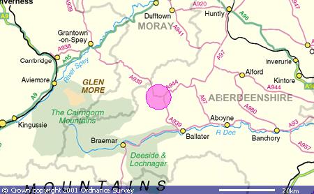 Map of Aberdeenshire. MiniScale