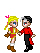 Damian + Kidd holding hands