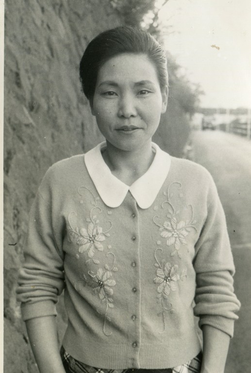 My mother having her photo taken
