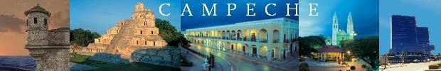 Campeche wall, Edzn� pyramid, Campeche downtown, cathedral and Crystal Towers