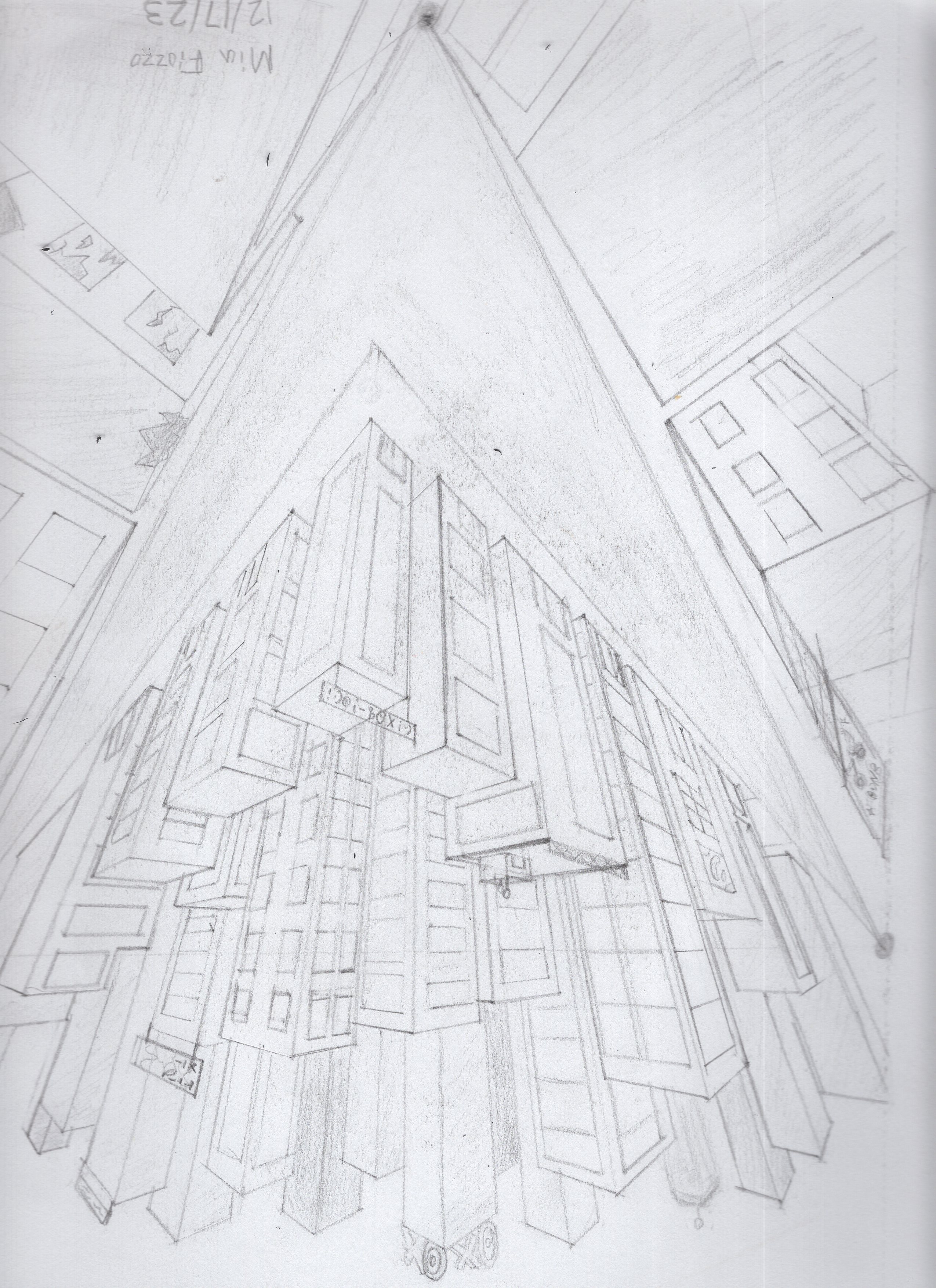 3 Point Perspective of a city
