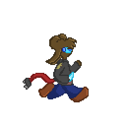 pixel sprite of a character running