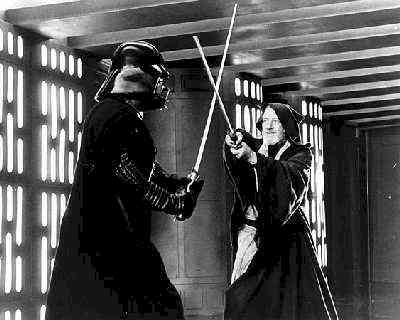 Vader & Ben practice their fight 