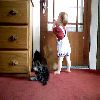 smart cats (waiting that the baby will open the door)