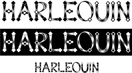 harlequin font design copyright J